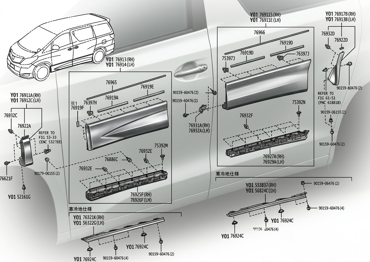 トヨタ アルファード/ヴェルファイア20系 ドアマッドガード