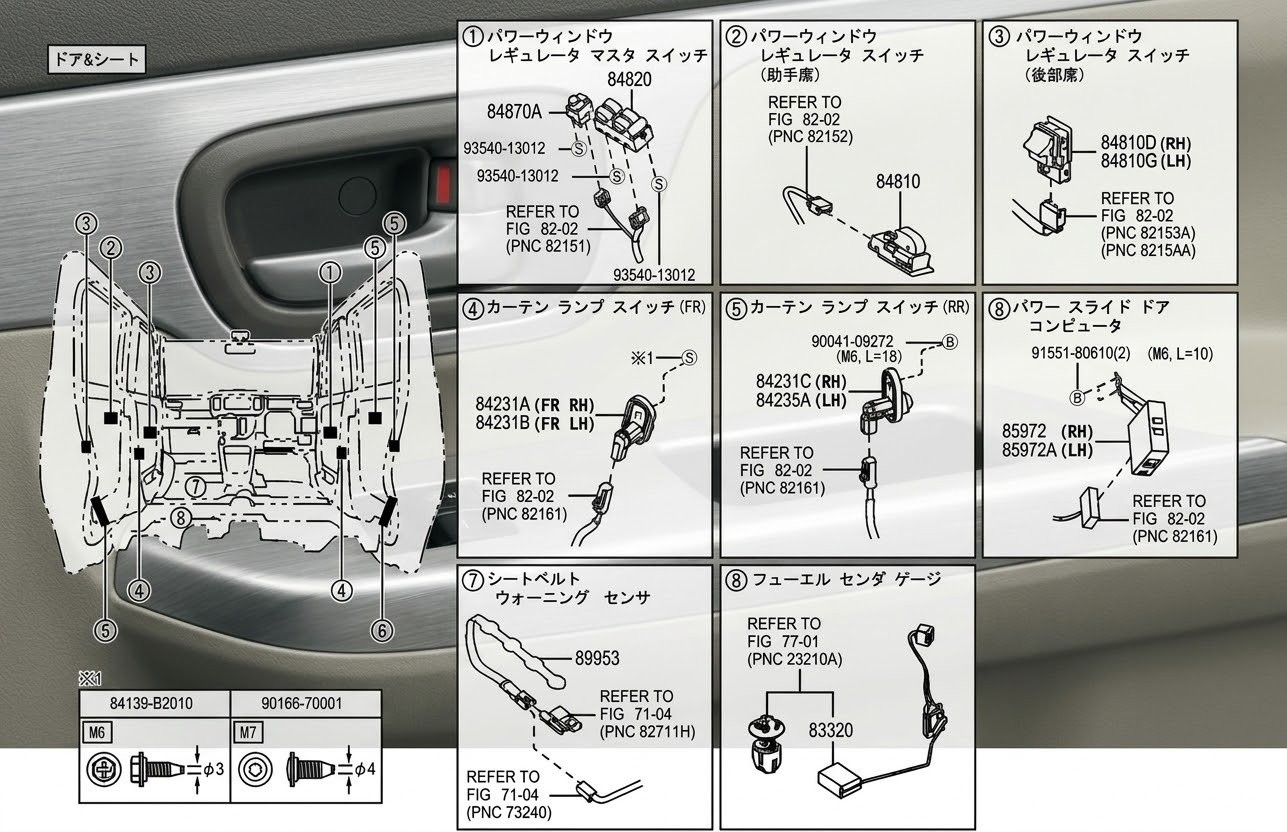ダイハツ ムーヴキャンバス ドアスイッチ