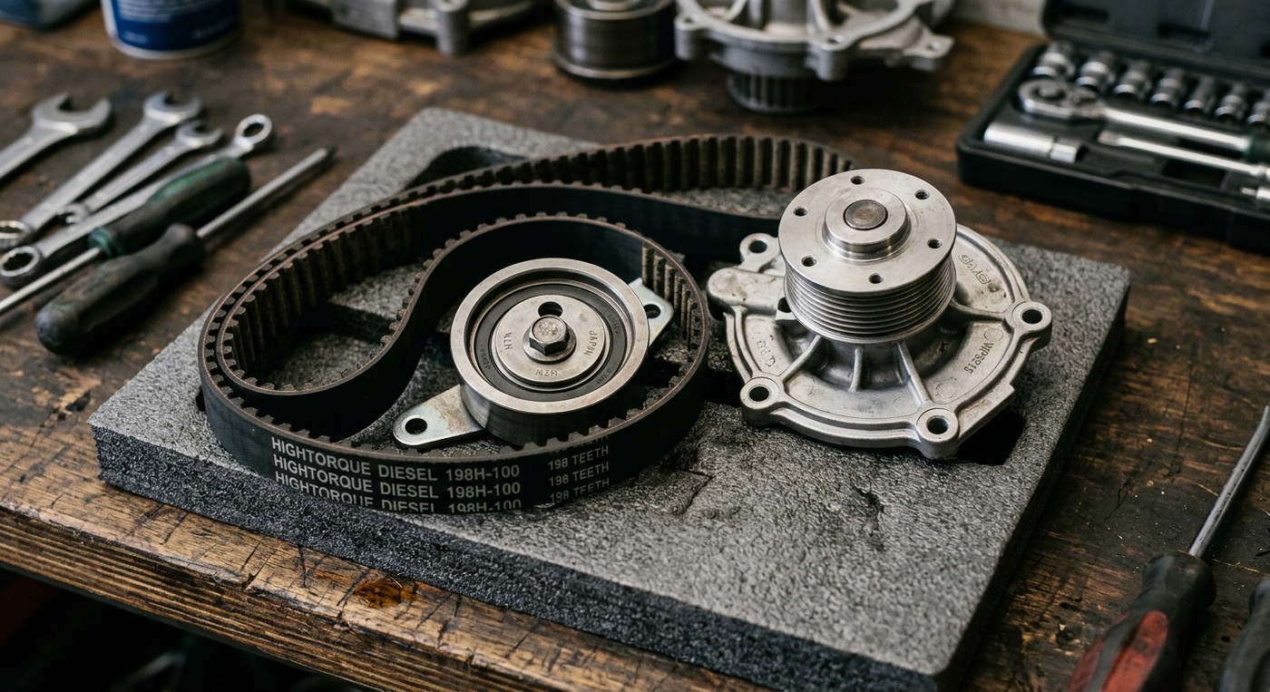 ランクル70 タイミングベルト一式(ベルト・テンショナー・ウォーターポンプ)