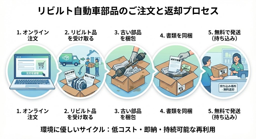 リビルト部品のご注文と返却プロセス